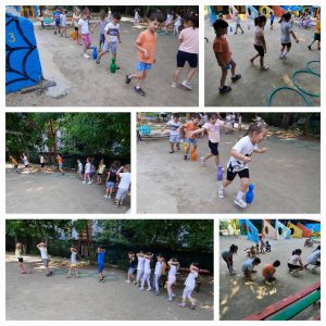 ,,BĂI DE SOARE,,cu ajutorul surselor naturale,Activități recreative; jocuri mobile se desfășoară zilnic în IET NR.30 ,,Clopoțel,, pe perioada vacanței.